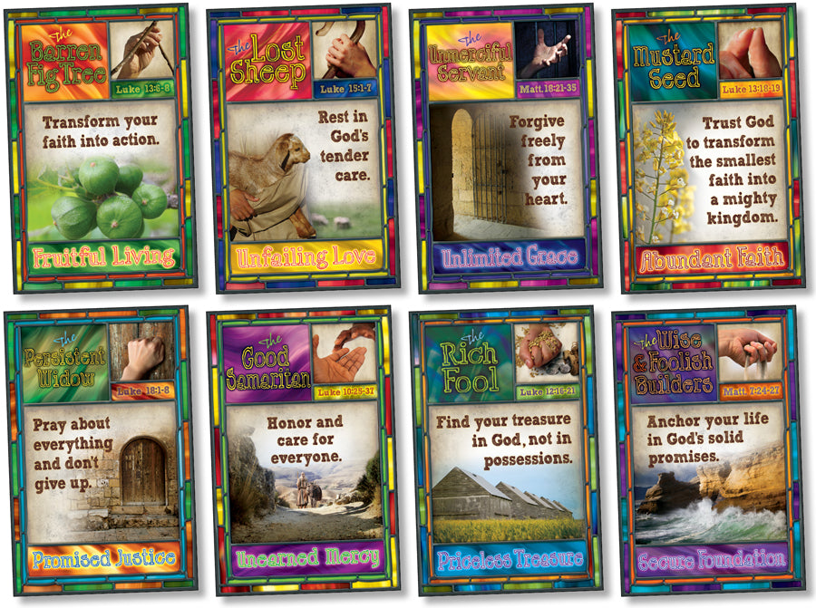 Parable Poster Jesus' Lessons in Parables Bulletin Board Posters — One Stone Biblical ...