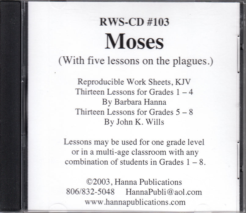 Moses  OT Bible lessons CD
