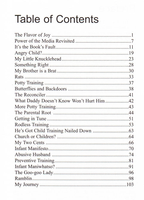 Table of Contents