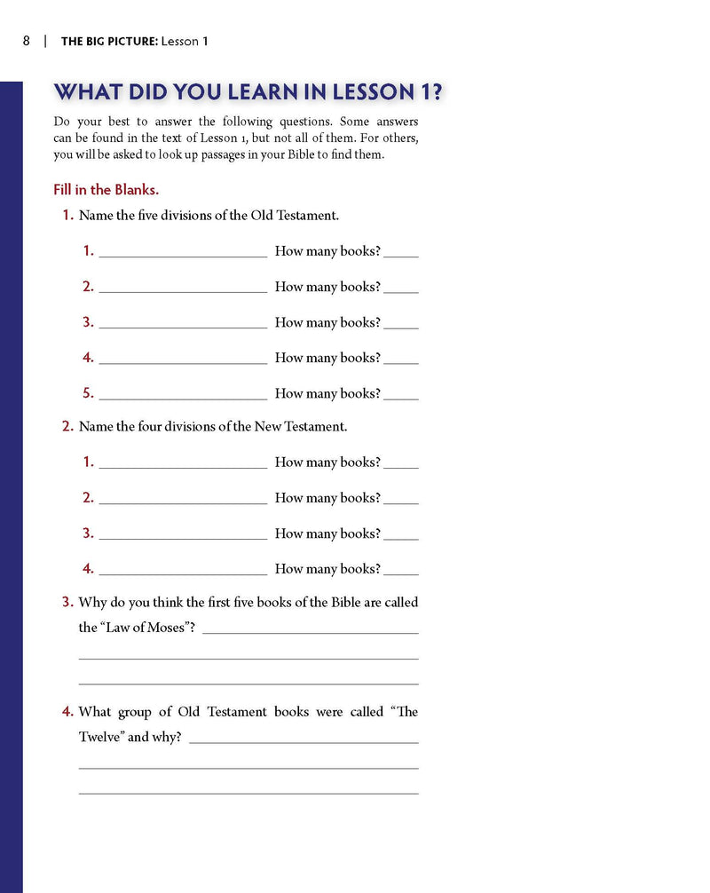 The Big Picture: A Guide to Learning the Bible's Story