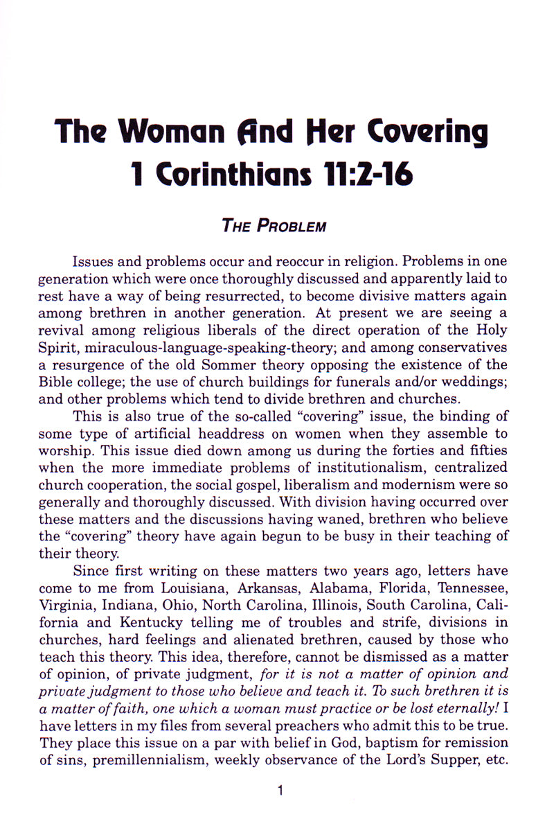 Woman and Her Covering Page 1