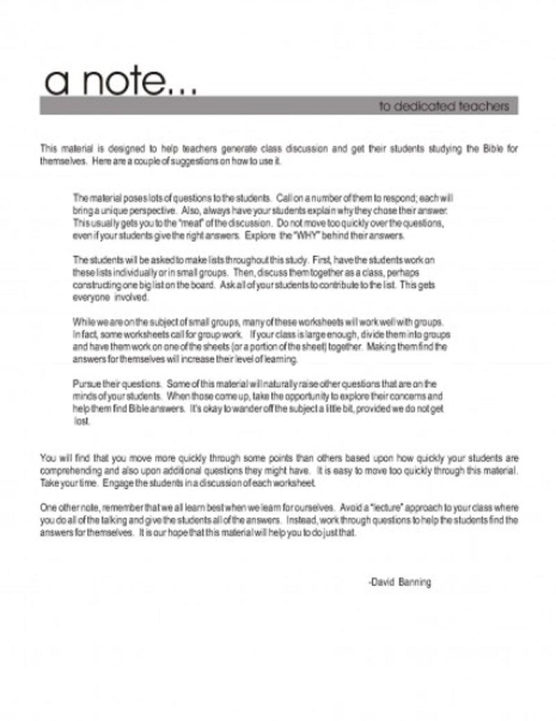 Note to Dedicated Teachers