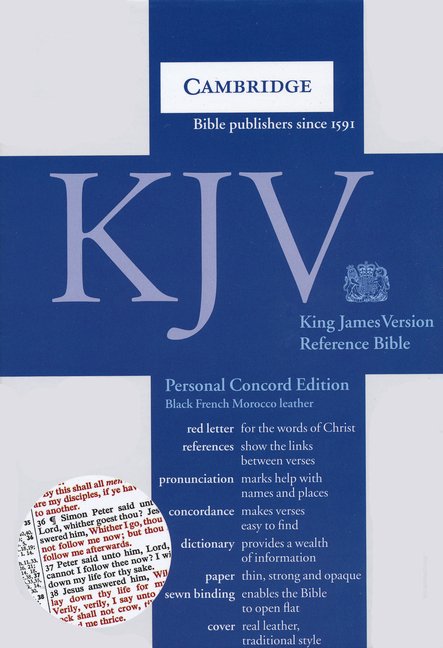 KJV Personal Size Concord Reference Bible, Black Genuine French Morocco Leather