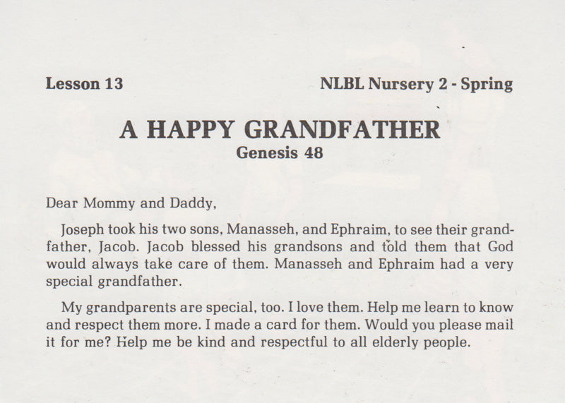 NURSERY 2-3 TH - Stories of Joseph