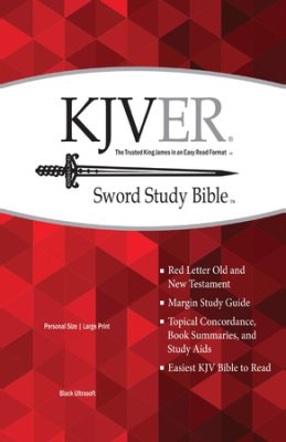 KJV Easy Reader Sword Bible Large Print Personal size Black Genuine leather, Indexed