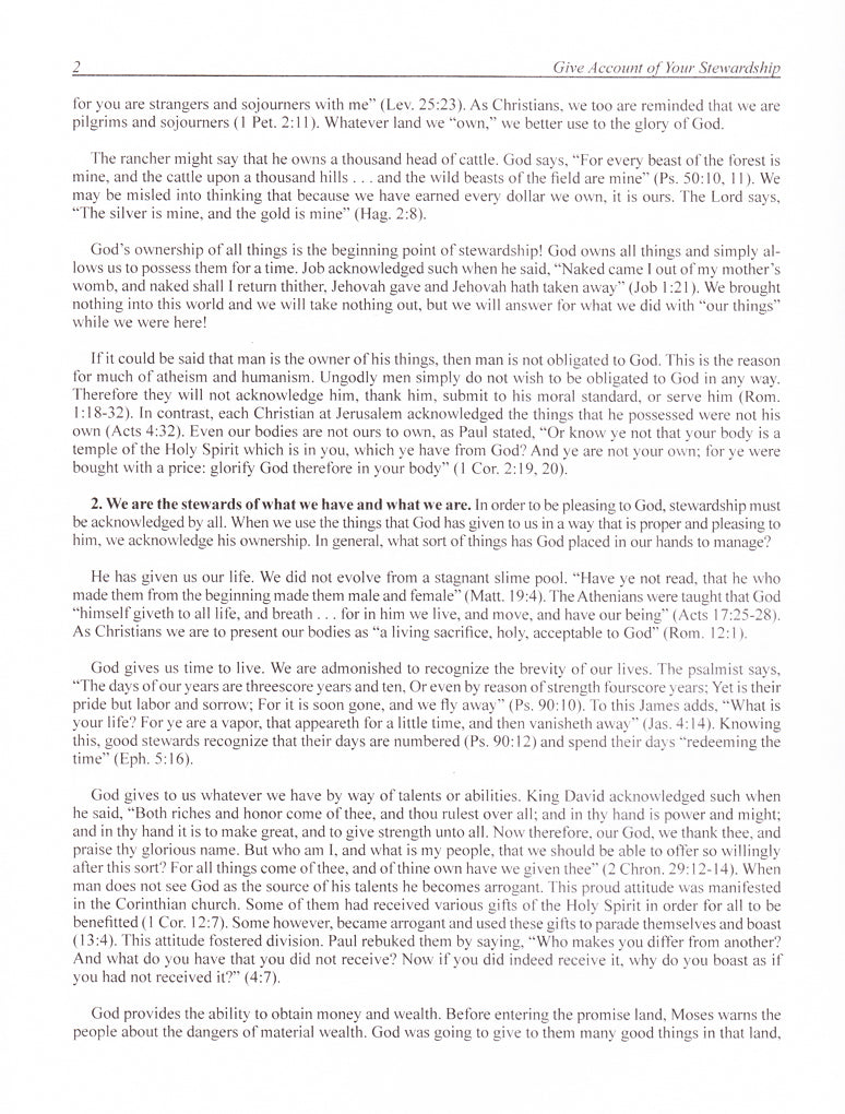 Give Account of Your Stewardship 2