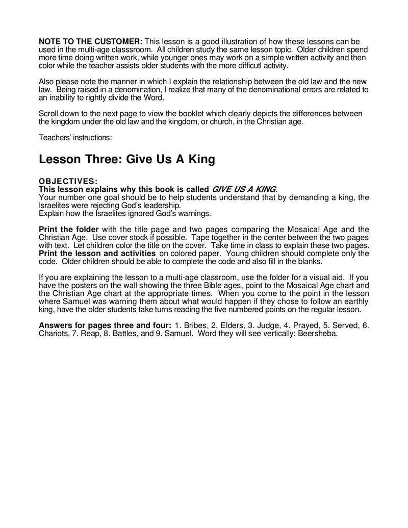 Excerpt: Lesson 3, Grades 1-4