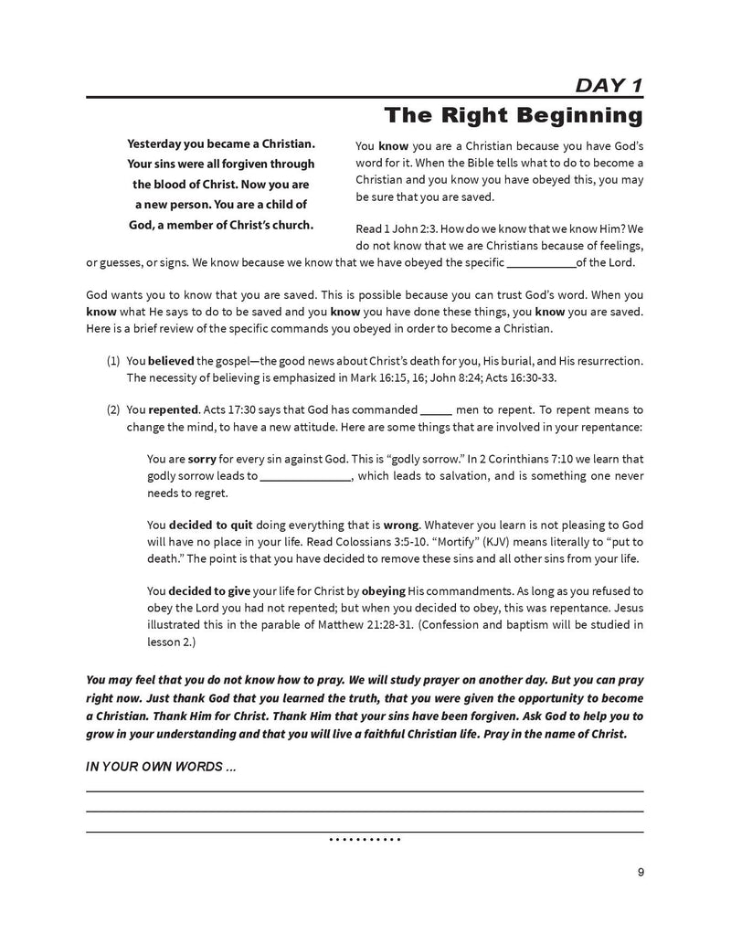 Beginning of Our Confidence