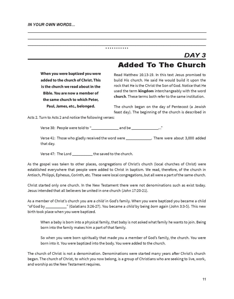 Beginning of Our Confidence