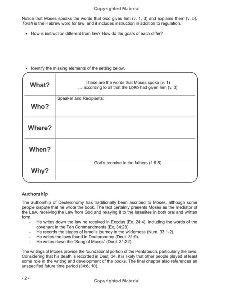 Sweeter Than Honey:  Deuteronomy