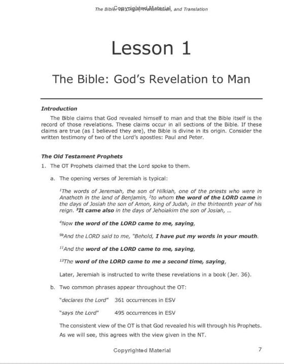 The Bible:  Its Origin, Transmission, and Translation