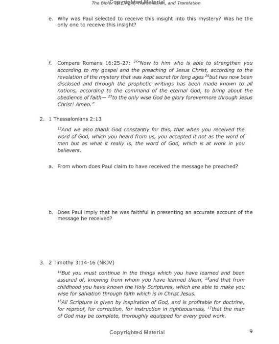 The Bible:  Its Origin, Transmission, and Translation