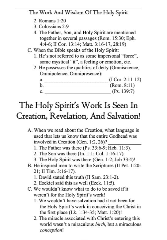 The Work and Wisdom of the Holy Spirit