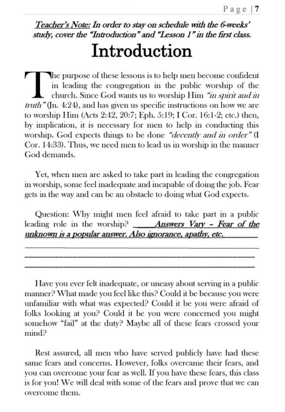 Men's Training Class (Teacher's Edition)