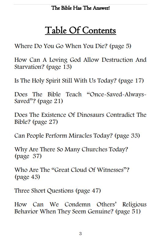 The Bible Has the Answer!