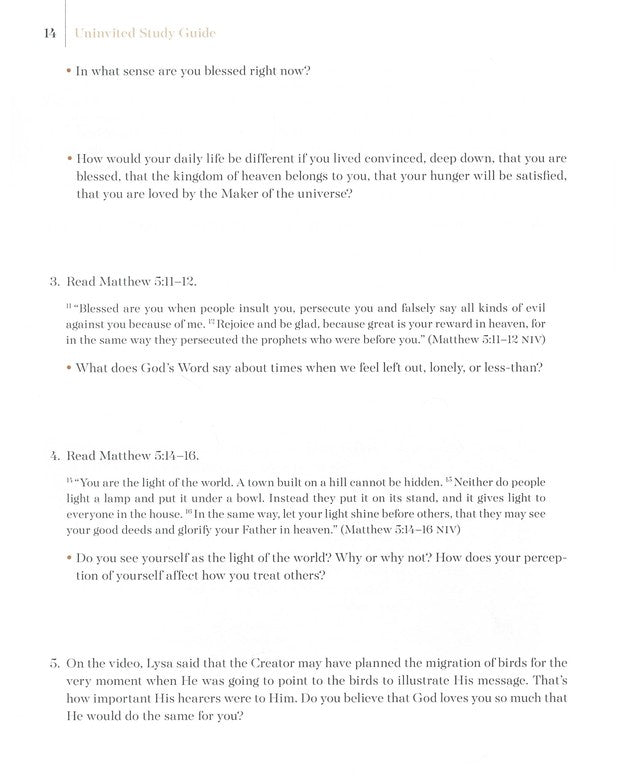 Uninvited: Study Guide plus streaming video