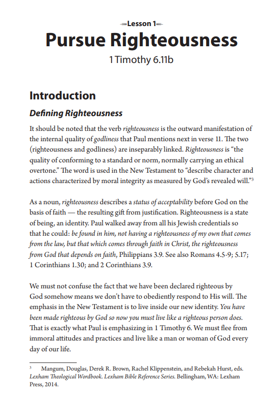 Take Hold of Eternal Life: A Study of 1 Tim. 6:11-21