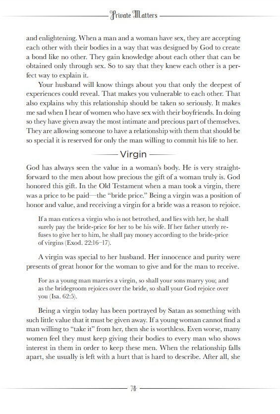 Private Matters: A Book about Sex for Christian Women