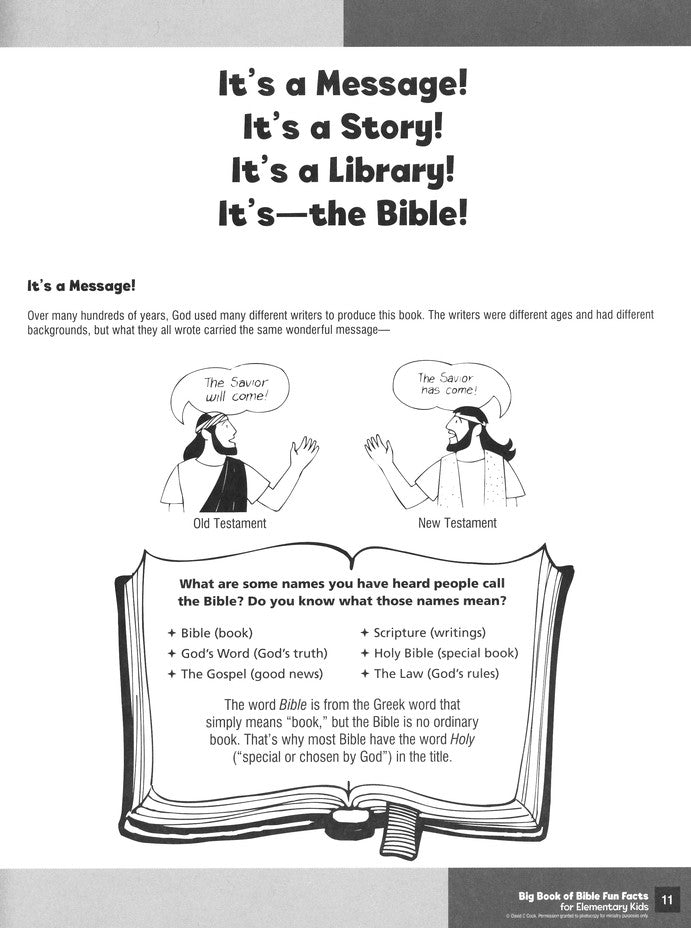 Big Book of Bible Facts & Fun for Elementary Ages (tos, due 10/17)