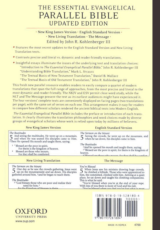 Essential Evangelical Parallel Bible - Hardcover