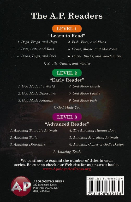 Amazing Dinosaurs Designed By God Advanced Reader Series