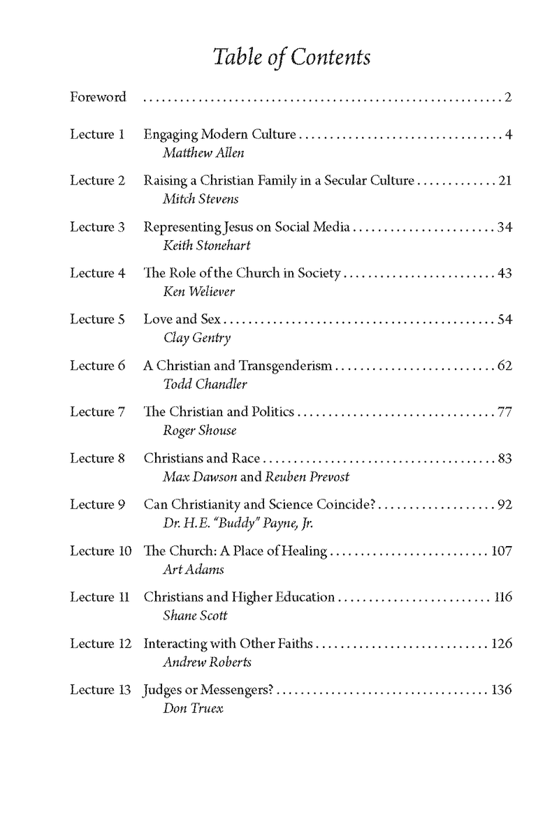 Christians in the Culture