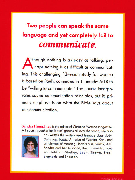 What Do You Communicate? Back Cover