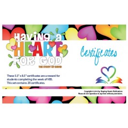 Having A Heart for God - Certificates