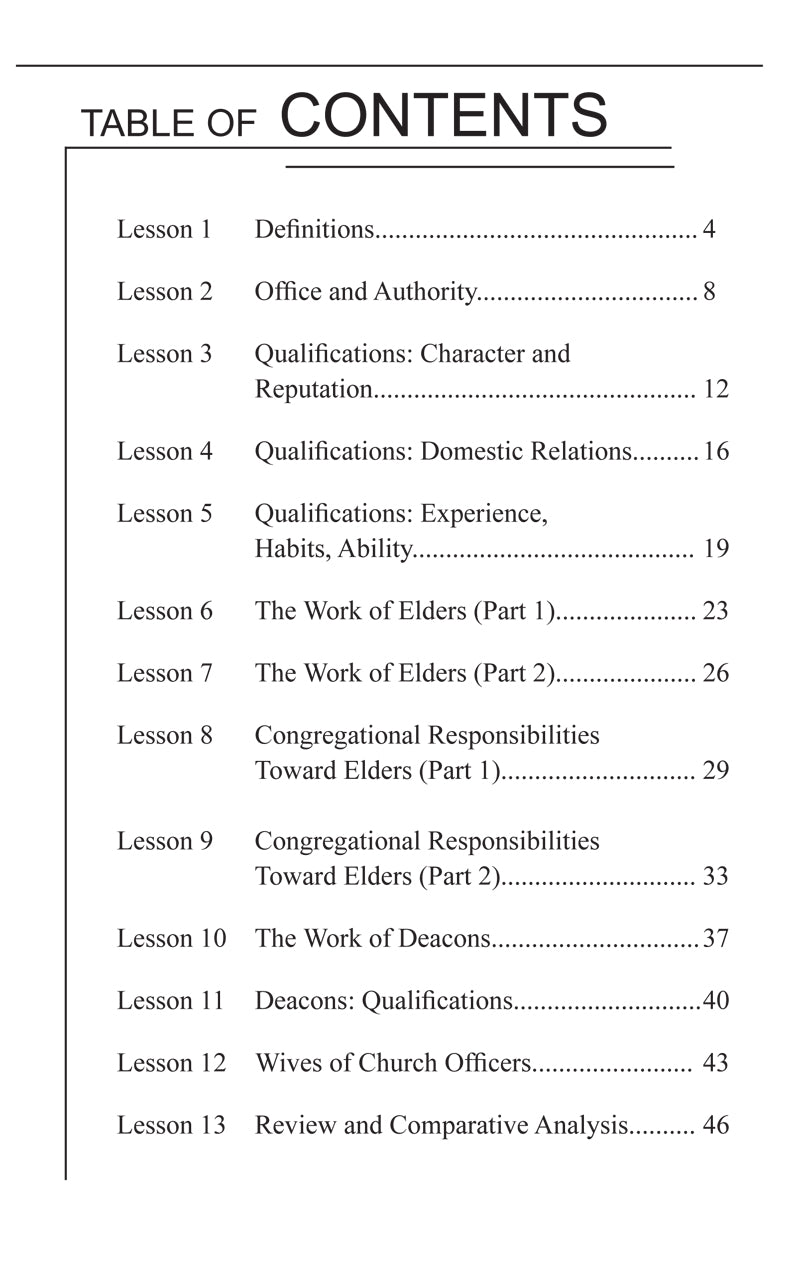 Table of Contents