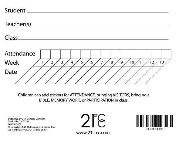 Jungle Scene Attendance Card