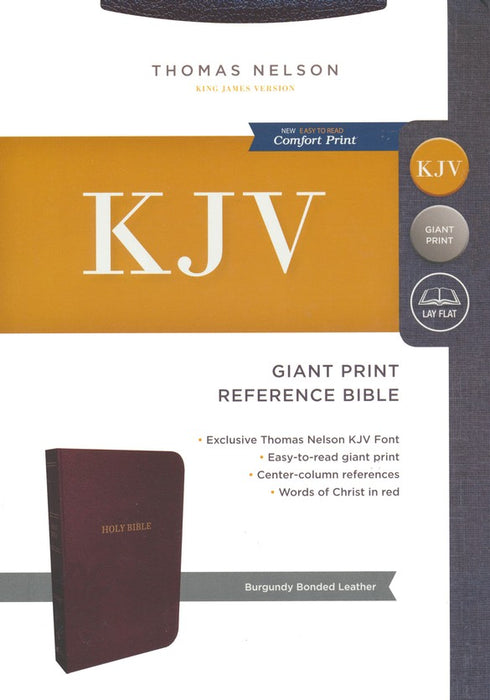 KJV Giant Print Reference Bible Burgundy Bonded
