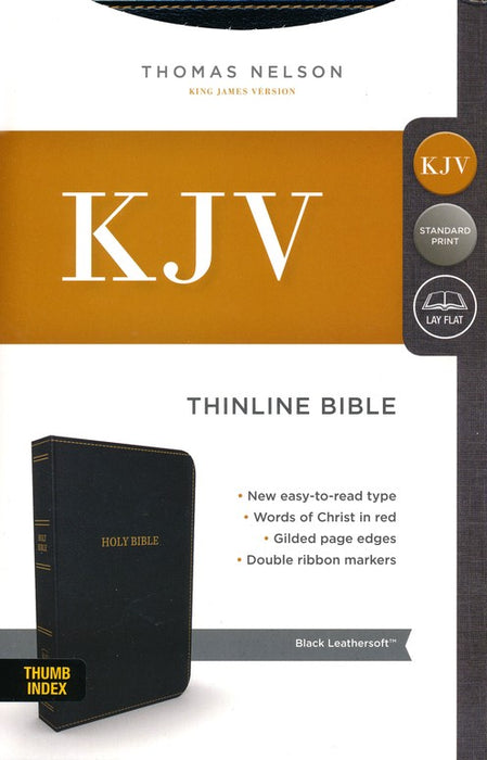 KJV Thinline Bible Black Leathersoft Indexed