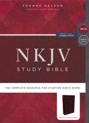 NKJV Study Bible Burgundy Bonded Leather Indexed