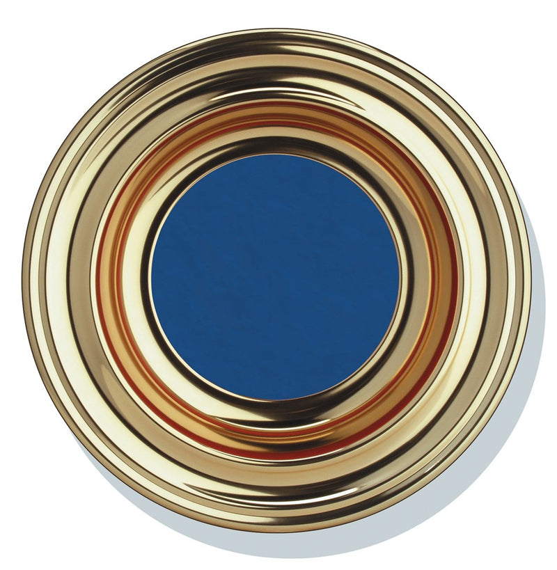 Offering Plate - 12" Brasstone with Blue Pad