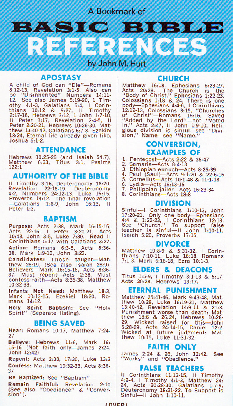 Hurt Basic Bible References Bookmark — One Stone Biblical Resources
