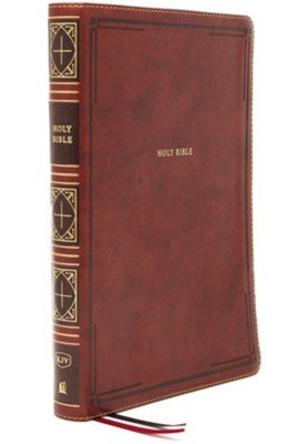 KJV Giant Print Thinline Bible Brown Leathersoft Indexed