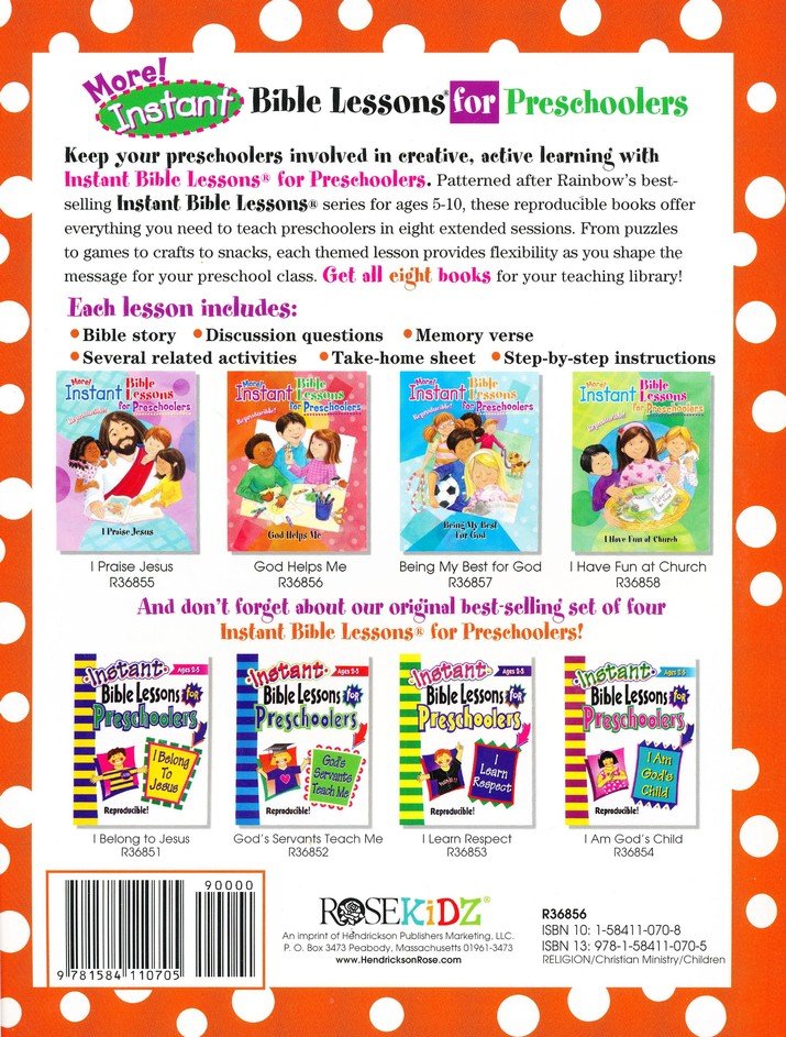 More Instant Bible Lessons for Preschoolers: God Helps Me