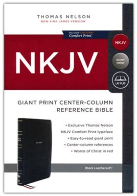 NKJV Giant Print Center-Column Reference Bible Black Leathersoft