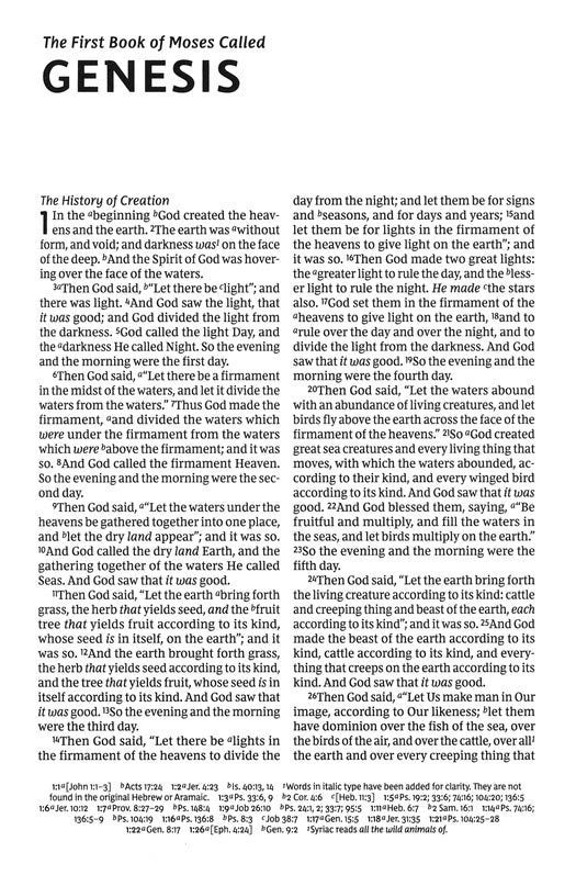 NKJV Large Print Thinline Ref Bible Brown LeatherSoft