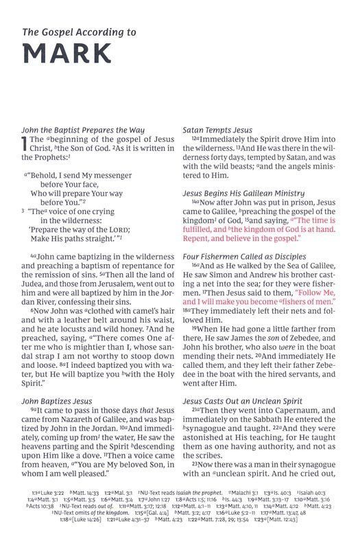 NKJV Large Print Thinline Ref Bible Brown LeatherSoft