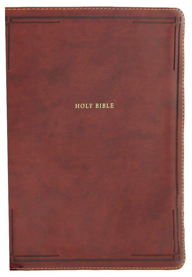 NKJV Large Print Thinline Ref Bible Brown LeatherSoft