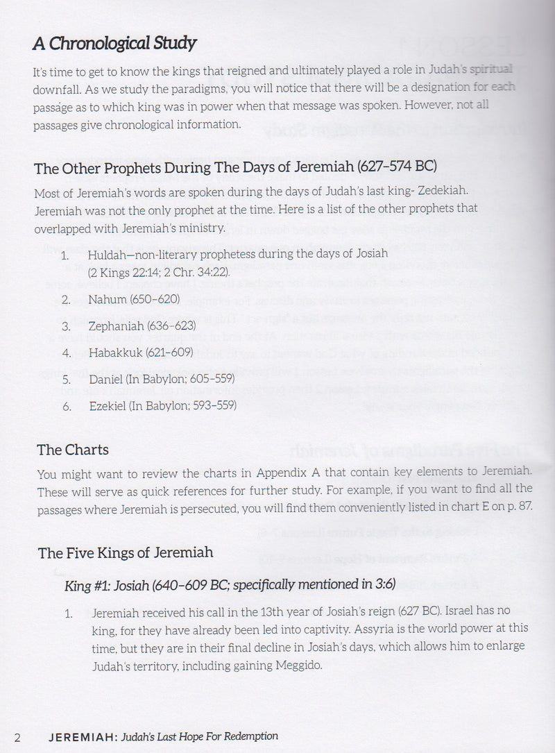 Jeremiah: Judah's Last Hope For Salvation: A Paradigm Study