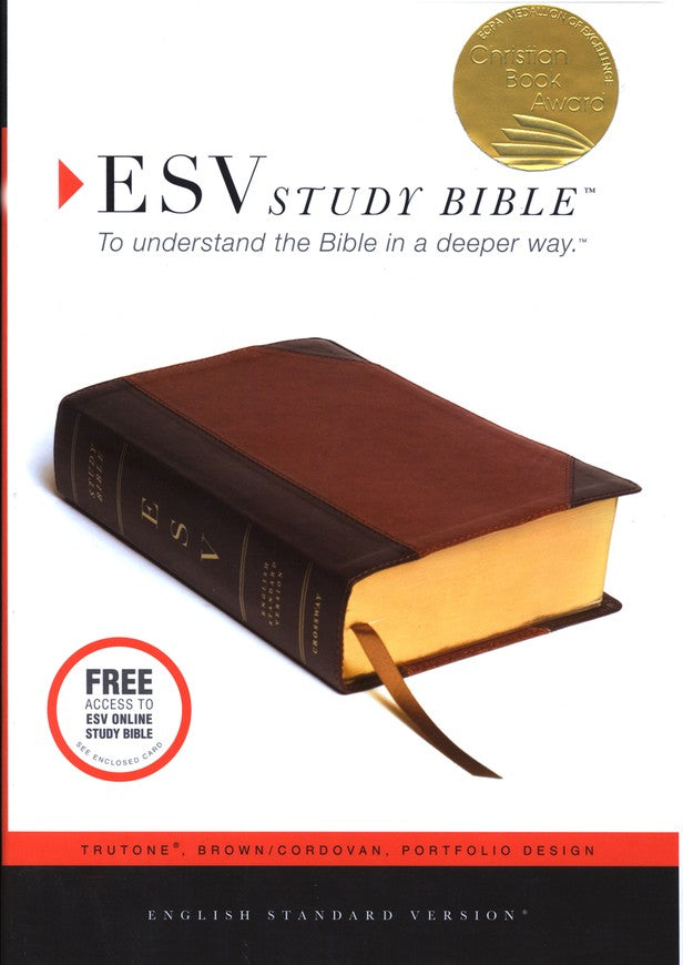 ESV Study Bible - Brown/Cordovan TruTone, Indexed