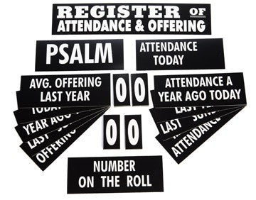 2 7/8" Register Board Slides and Numbers Set