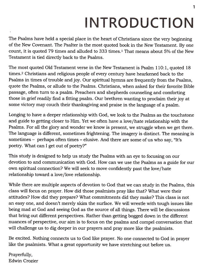 Praying Like the Psalmists: A Study of the Psalms