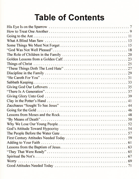 Table of Contents