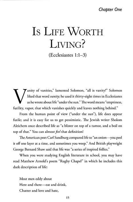 Be Satisfied - Ecclesiastes