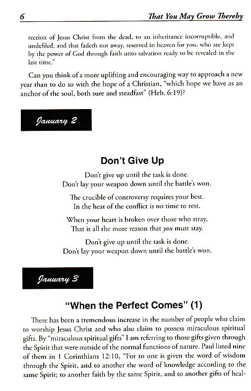 That Ye May Grow Thereby