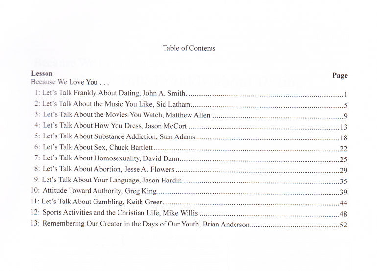Table of Contents