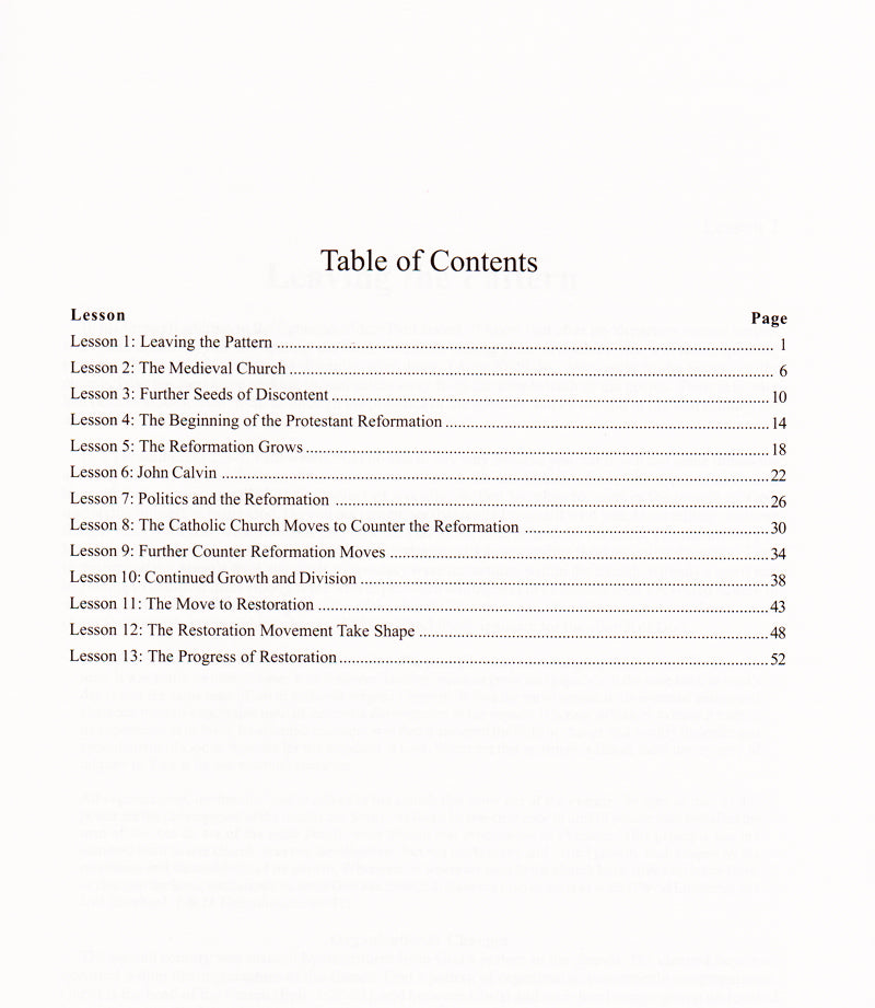 Table of Contents